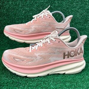 Size 11B Hoka Clifton 9 Pink Copper Running Shoes Sneakers 1127896 SNC Womens